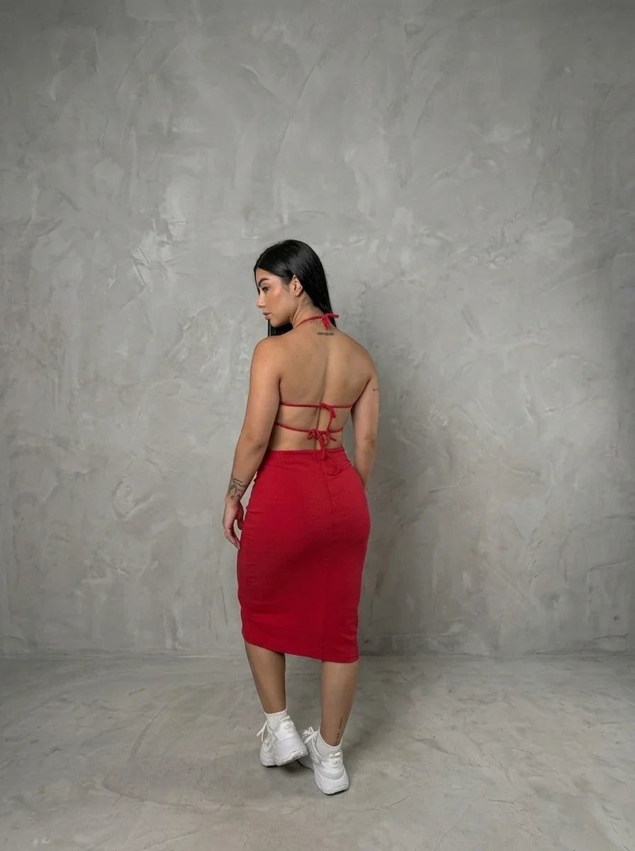 Vestido largo 1890 - Rib Premium Talla Unica