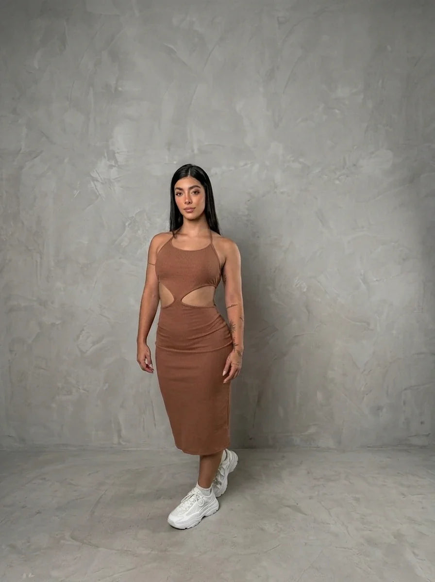 Vestido largo 1890 - Rib Premium Talla Unica